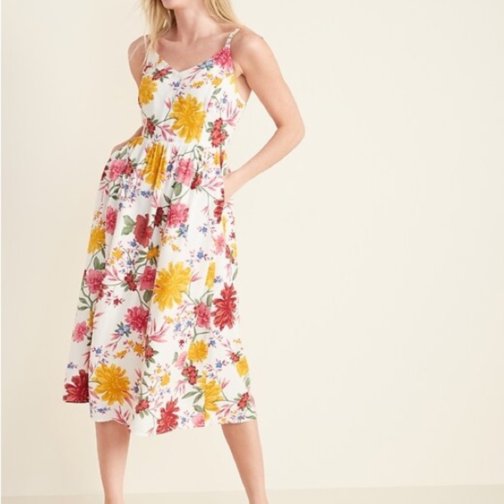Floral Sleeveless Midi Dress